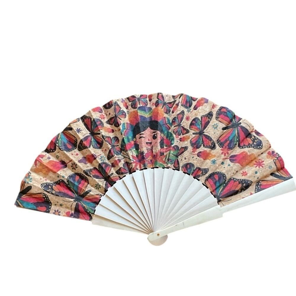 Mexican Cork & Wood Folding Hand Fan – Abanico Plegable Artesanal